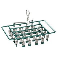 WE CHAMP 不鏽鋼晾曬28夾 方形 Z0094, 綠色