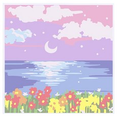 타미나요 편리한 diy 그림그리기 20 x 20 cm, 초승달, 1개