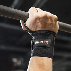 ironvic 健身護腕帶 2入, 1個, 黑色