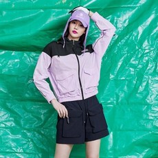 RAINMAKER 女款拚色可拆式連帽防風外套 R32WCJ01