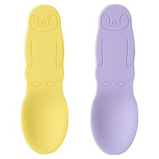 이지실리 矽膠多用途優格奇異果湯匙 2件組, 1套, 黃色, 紫色