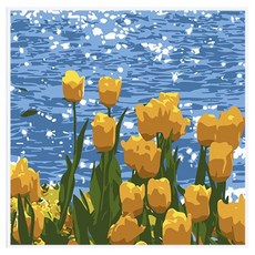 타미나요 편리한 diy 그림그리기 20 x 20 cm, 바다와 튤립, 1개