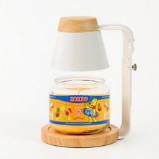 Arbol 木質融蠟燈 定時款 + 酸甜哈瑞寶中號罐裝蠟燭 300g 套組, 白色木質, 熱帶樂園