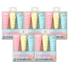 Joseonmunbanggu 珍珠海螺螢光筆 3件組 x 5p套組, 混合色, 1套