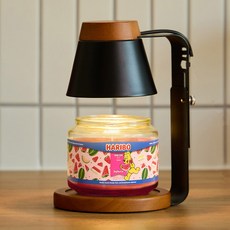 Arbol 木質融蠟燈 定時款 + 酸甜哈瑞寶中號罐裝蠟燭 300g 套組, 黑色木質, 綜合哈密瓜