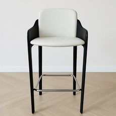 리얼피키 모던 감성 인테리어의 완성 쿠션 좋은 홈바의자, 블랙 + 그레이, 1개