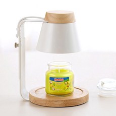 AIND ARBOL 木質定時款融蠟燈 + HARIBO 蠟燭 酸甜小罐 85g 套組, 白色木質(融蠟燈), 椰子萊姆