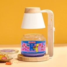 Arbol 木質融蠟燈 一般型 + 酸甜HARIBO 中瓶蠟燭 300g 套組, 白木(融蠟燈), 綜合莓果