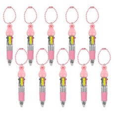 조선문방구 알바용 미니 4색 키링 볼펜 0.7mm, 핑크, 10개