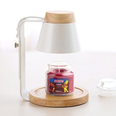 AIND ARBOL 木質定時款融蠟燈 + HARIBO 蠟燭 酸甜小罐 85g 套組, 白色木質(融蠟燈), 櫻桃可樂