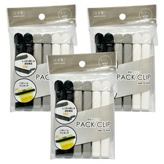 TIS 密封包裝夾6件組, 3套, 黑色 + 白色 + 灰色
