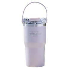 Sitarayuri 手提保溫杯 01, 1個, 600ml, 灰色 + 紫色