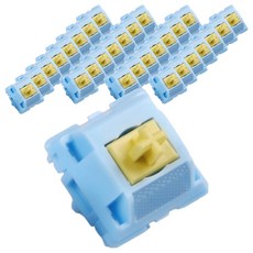 MONSTARGEAR 鵝卵石機械鍵盤軸 熱插拔替換 潤滑線性軸 110顆, 單一商品, 製造商軸, 藍色檸檬