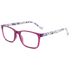 Megasol 抗UV400濾藍光時尚男女仕中性老花眼鏡大框手機眼鏡 250度 828 米釘印花矩方框/紫色, 1個