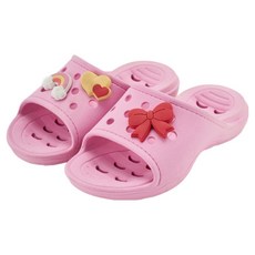 Modern House 兒童蝴蝶結PVC排水浴室拖鞋, 1個, PINK