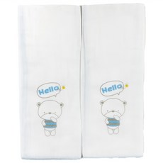 vivibaby 紗布澡巾 2條, 藍色, 1個