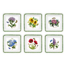 PORTmeIRION 波特玫琳恩 Botanic Garden 方形沙拉盤 23公分 6件組, 1套, 混合色