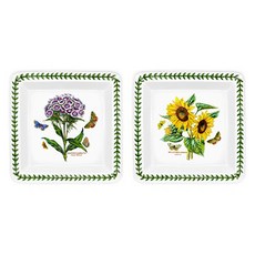 PORTmeIRION 波特玫琳恩 Botanic Garden 植物園方形沙拉盤 23cm, 2個, 隨機出貨