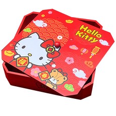 Sanrio 三麗鷗 HELLO KITTY新年糖果收納盒 迎春納福, 1個, 紅色
