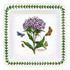 PORTmeIRION 波特玫琳恩 植物園方形沙拉盤 23cm x 23cm x 2.5cm, 1個, 隨機出貨