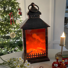 ASMR 療癒火焰 LED 聖誕禮物 室內裝飾 壁爐氣氛燈 提燈型, 混合色