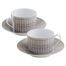 에르메스 모자이크 오 24 플래티늄 브렉퍼스트 잔 앤 소서 2인 세트, 035015p, 1세트