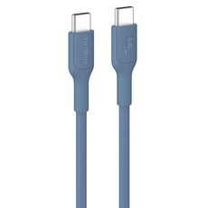 벨킨 C타입-C타입 60W 고속 충전 케이블 CAB023fq2MBL, 블루, 1개, 2m