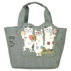 kUSUgURU JAPAN 日本眼鏡貓 狂歡high咖眼鏡貓 拉鍊手提包/手拿包 前口袋立體貼花造型