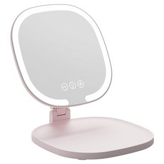 MAANGE 瑪安格 智能觸控LED燈補光隨身折疊化妝鏡, 粉色