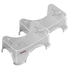 Real Picky 家用加厚馬桶腳踏凳 2入, 透明