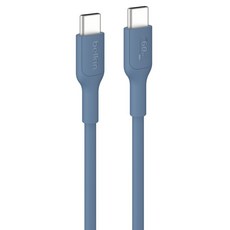 벨킨 C타입-C타입 60W 고속 충전 케이블 CAB023fq1MBL, 블루, 1개, 1m