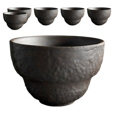 紅芳庭陶藝坊 功夫茶道老岩泥泡茶杯 三次燒, 6個, 原陶色