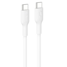 벨킨 C타입-C타입 60W 고속 충전 케이블 CAB023fq1MWH, 화이트, 1개, 1m