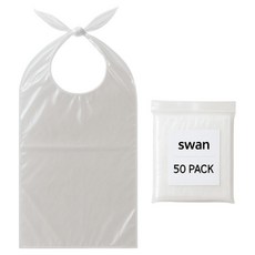 스완 노인용 일회용 턱받이 비닐 앞치마 넓은커버용 90 x 110 cm 50p, 4개