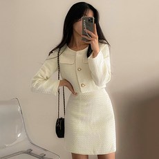 TANIZ Savage 粗花呢短版外套 + 半身裙兩件式套裝