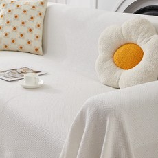 Teia 簡約線條居家裝飾雙面沙發套, 1個, 白色