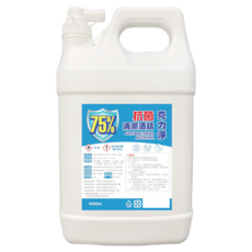 克力淨 75%抗菌清潔酒精, 4L, 1桶