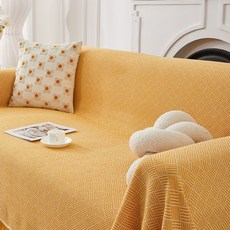 테이아 심플라인 인테리어템 양면 소파커버, 1개, 옐로우