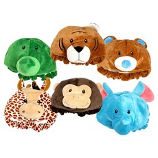 Kes.B Play動物帽子 野生動物園 6件組, 1套, 混色