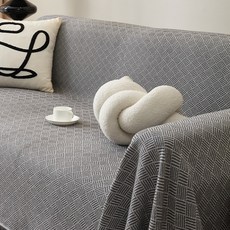 Teia 簡約線條居家裝飾雙面沙發套, 1個, 灰色