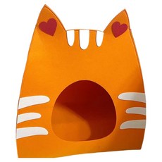 KODACHIEF 고양이 귀여운 앙증 펠트 침대, 귤색, 1개