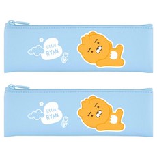 카카오프렌즈 리틀프렌즈 러블리 미니 플랫 펜슬케이스, 리틀라이언, 2개