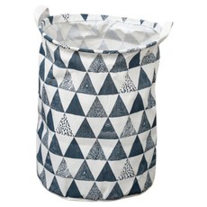 指標圖案布藝可愛設計洗衣籃, 藍色三角