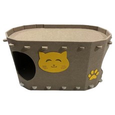 KODACHIEF 고양이 앙증 펠트 침대, 24 카키 고양이 추가, 1개