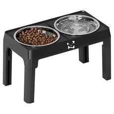 PASTEL PET 寵物摺疊式高度調節食碗 43 x 24 x 24.5 cm, 1個, 黑色