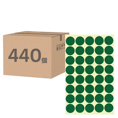 鶴屋 圓形 圓點標籤 151D 綠色, 1個, 440個裝