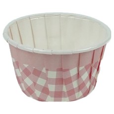 DesignPackage 麵包捲杯 50, 粉色格紋, 100個