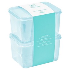 땡스소윤 냉동실 전용 밀폐용기 아쿠아 8호 세트, 2개입, 1세트