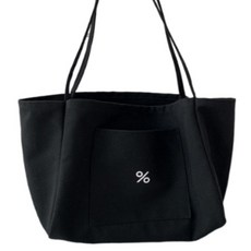 Sayaka 紗彌佳 日系生活中的百分比系列大口袋造型單肩帆布包, 黑色