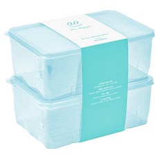 땡스소윤 냉동실 전용 밀폐용기 5호 아쿠아 1.3L, 2개, 1개입